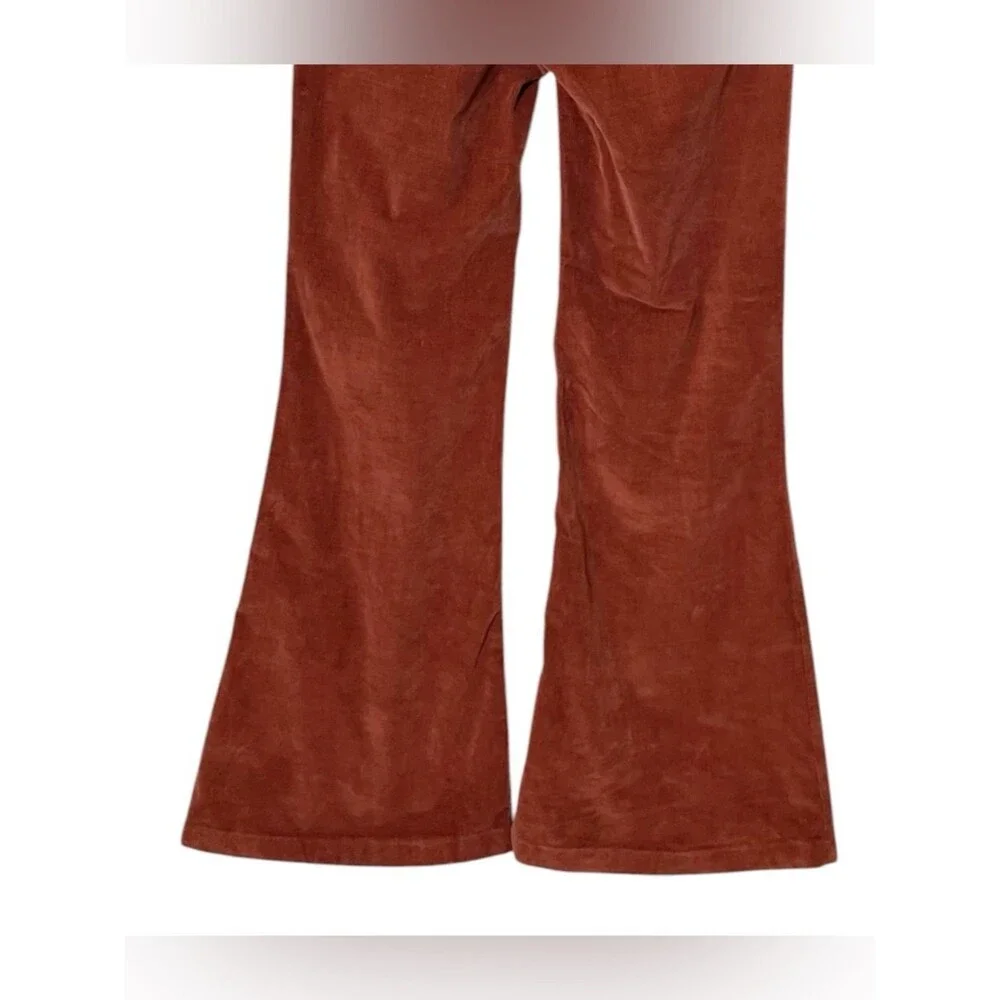 Anthropologie Pilcro Icon Flare Pants Womens 8 Rust Corduroy Mid Rise Retro Boho - Picture 7 of 13